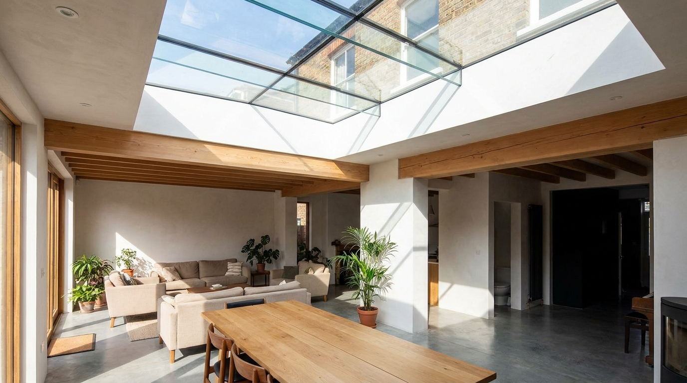 Gelaagd glas als glazen overkapping — licht zonder risico